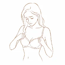 バストサイズに自信がない女性のイラスト